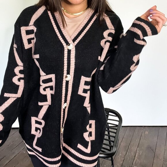 Varsity Saddle Cardigan - Picture 1 of 9